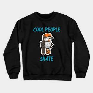 Cool people skate owl design Crewneck Sweatshirt